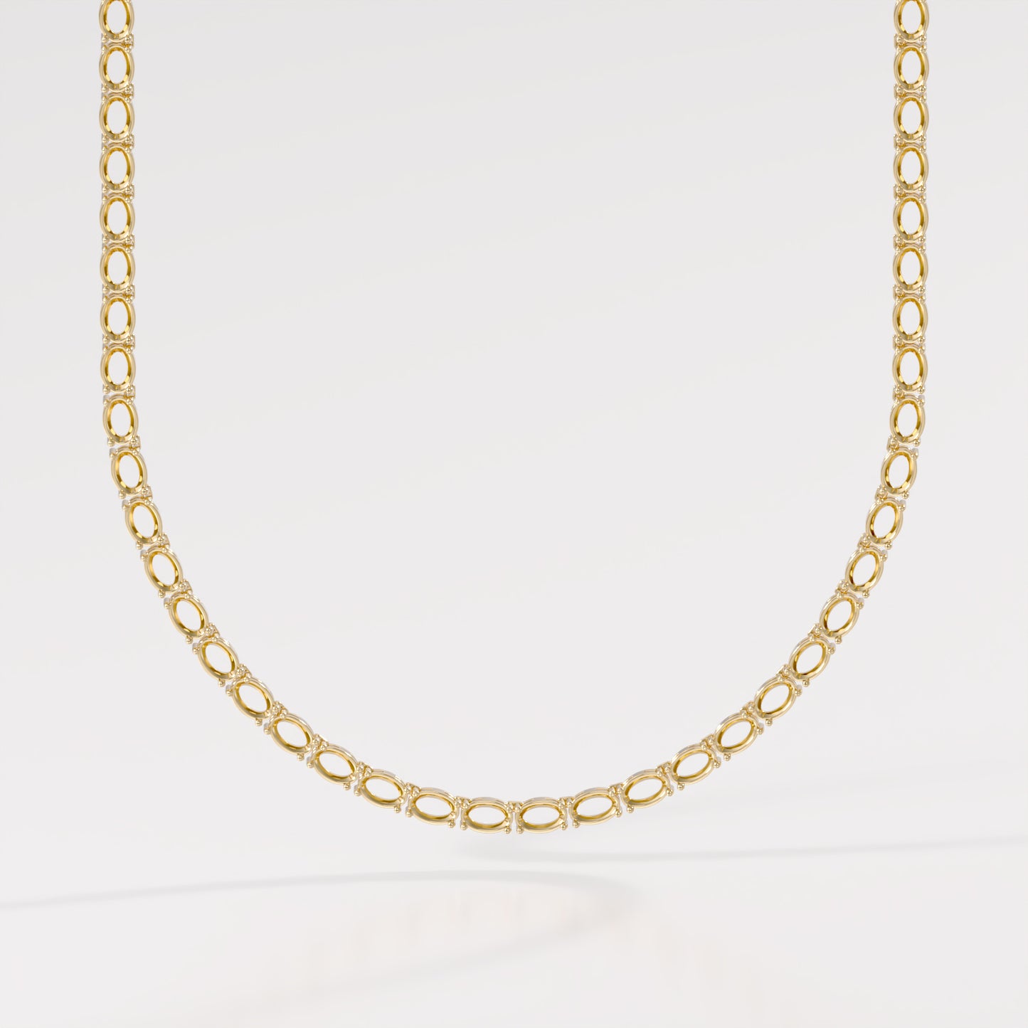 14K East-West Oval Tennis Necklace — alternate product view 2