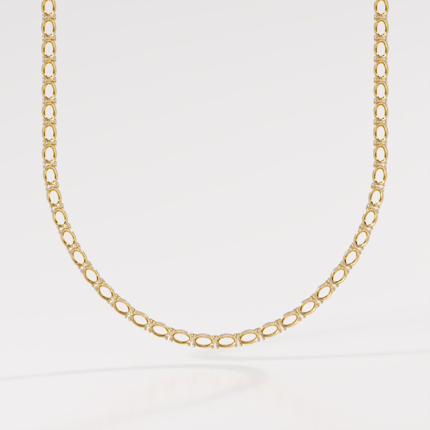 14K East-West Oval Tennis Necklace — alternate product view 2