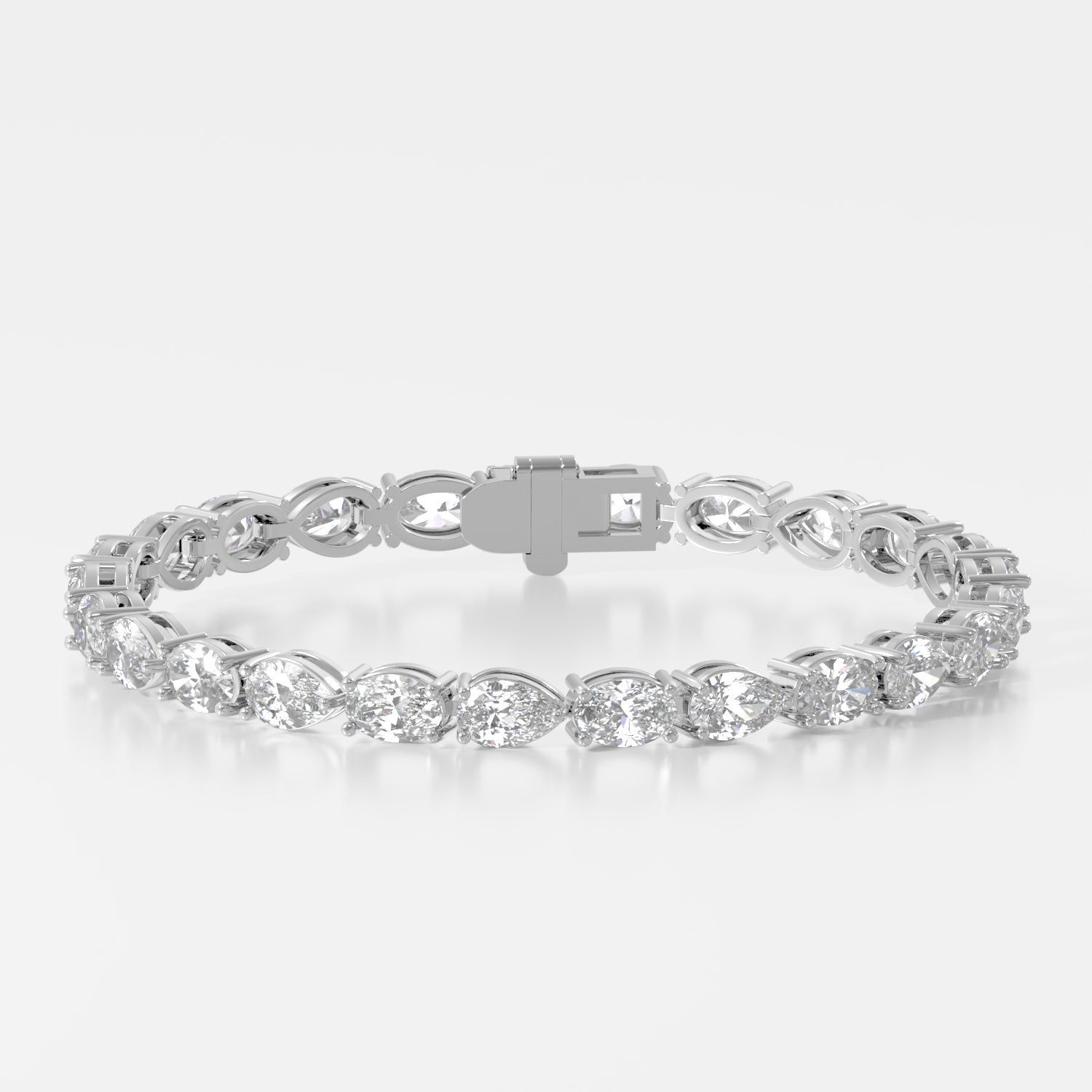 14K Pear Oval Mixed Shape Bracelet — 14K gold mounting
