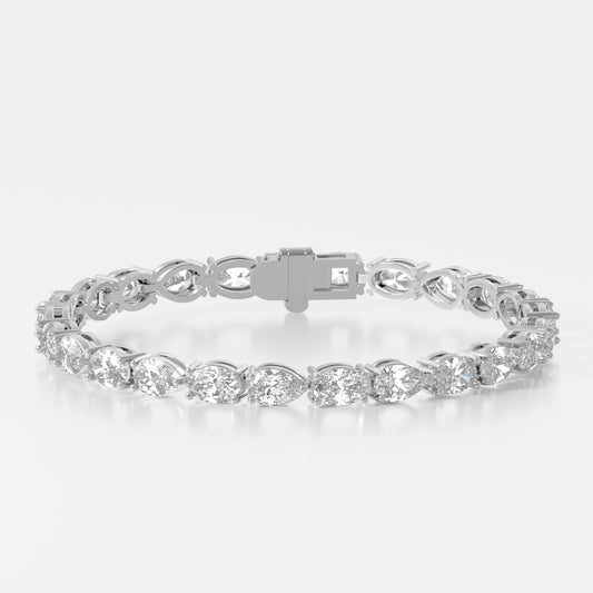 14K Pear Oval Mixed Shape Bracelet — 14K gold mounting
