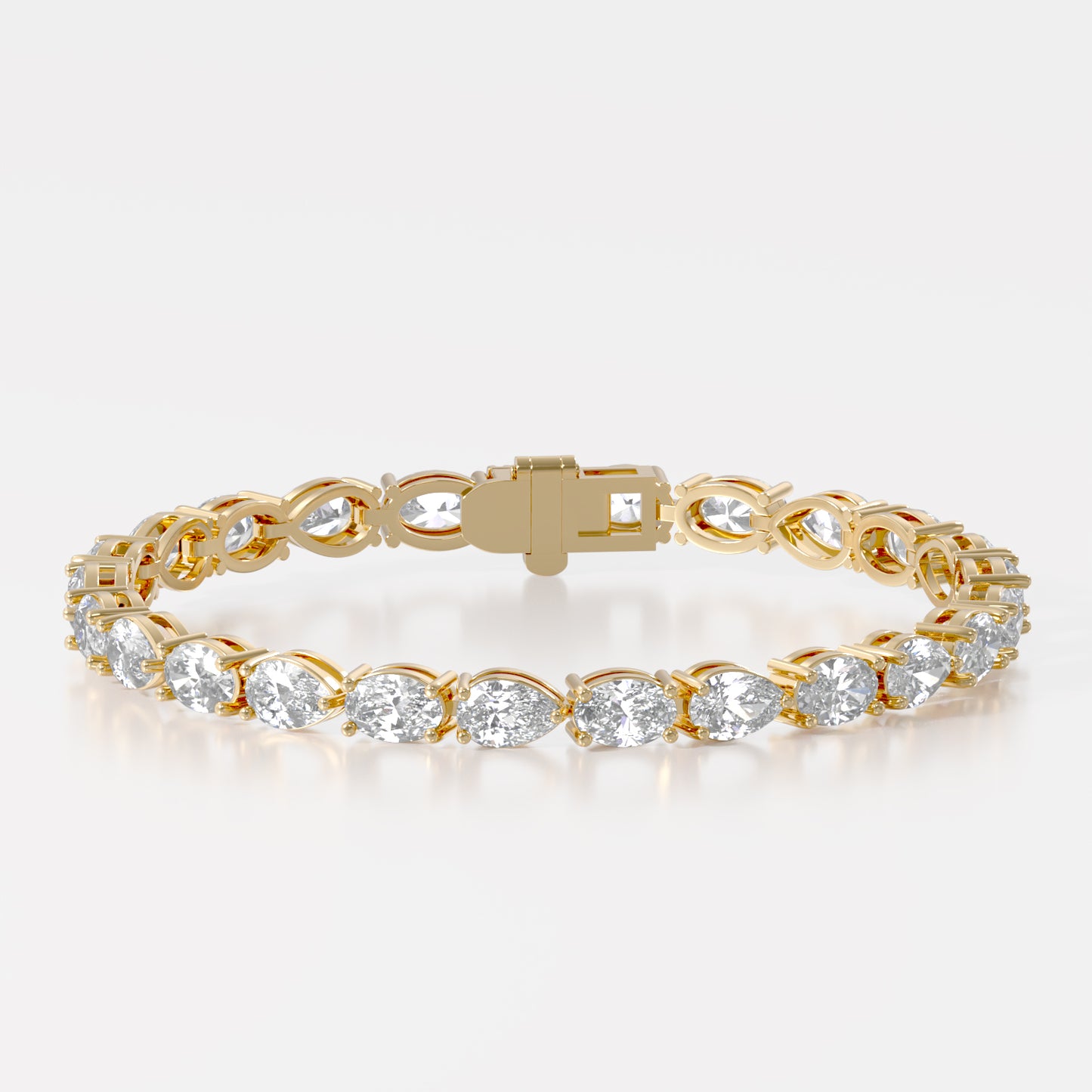 14K Pear Oval Mixed Shape Bracelet — alternate product view 5