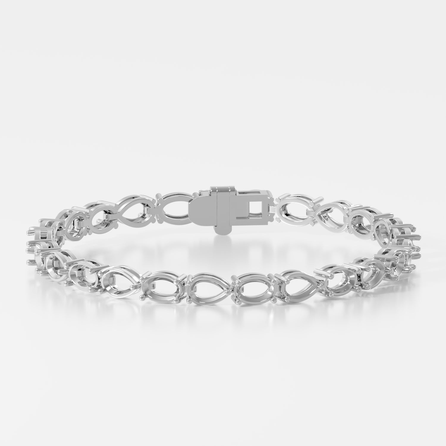 14K Pear Oval Mixed Shape Bracelet — alternate product view 2