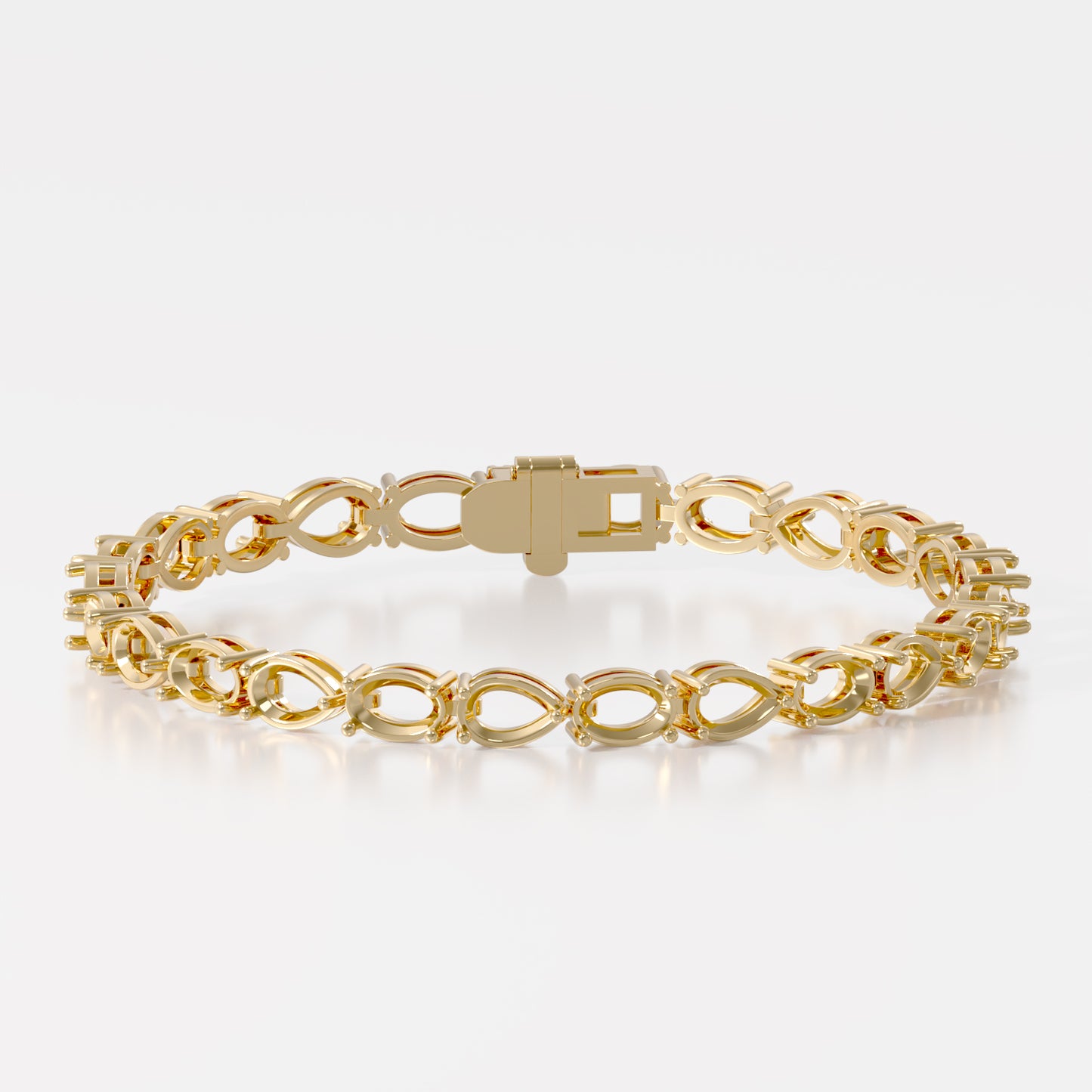 14K Pear Oval Mixed Shape Bracelet — alternate product view 6