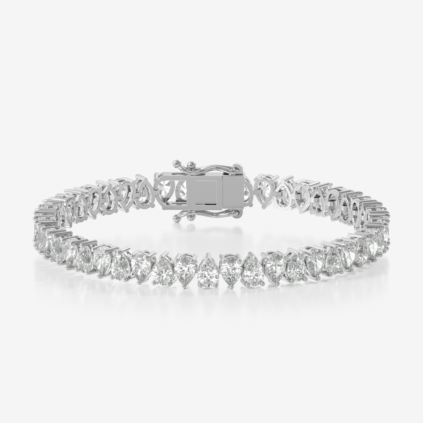14K Alternating Pear Tennis Bracelet