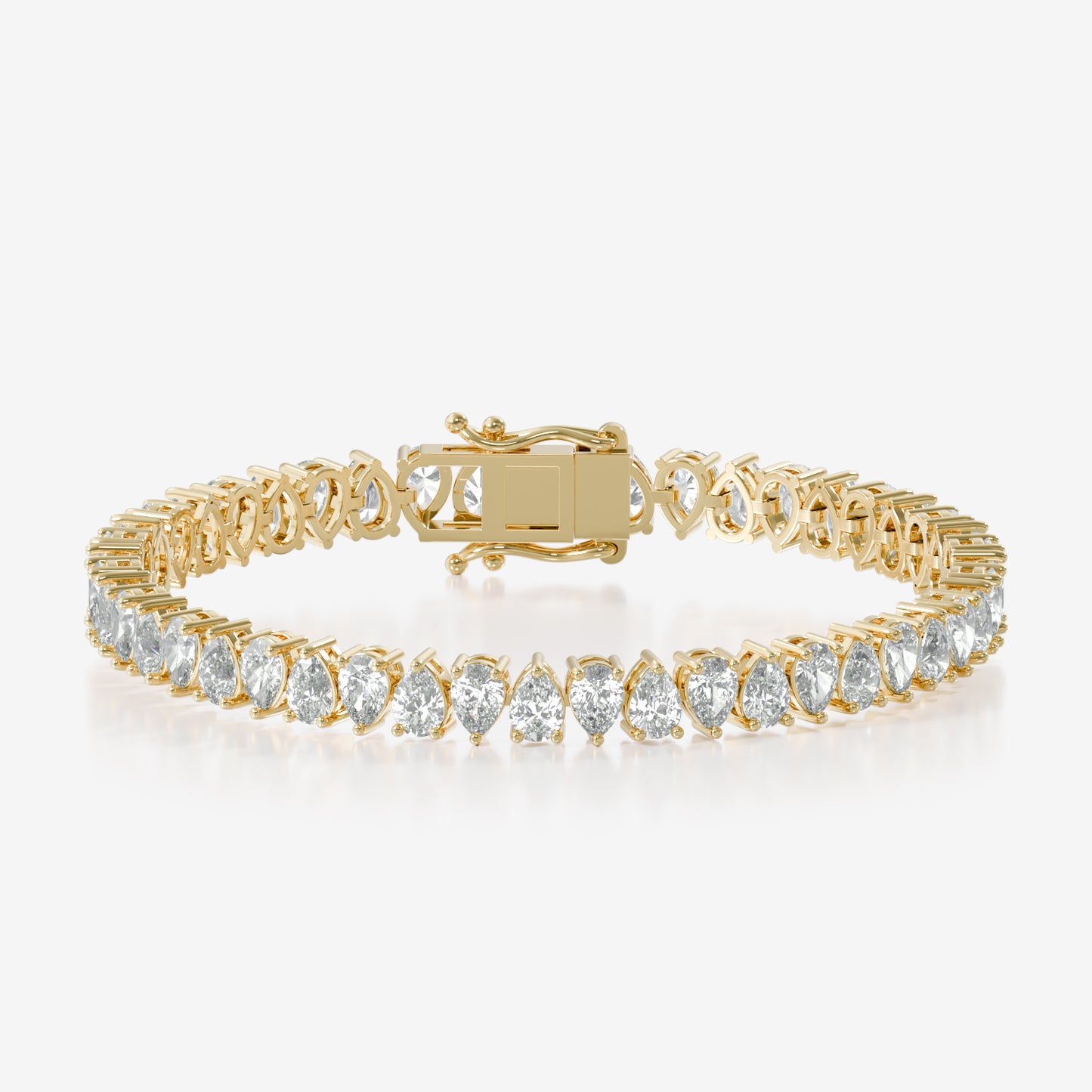 14K Alternating Pear Tennis Bracelet