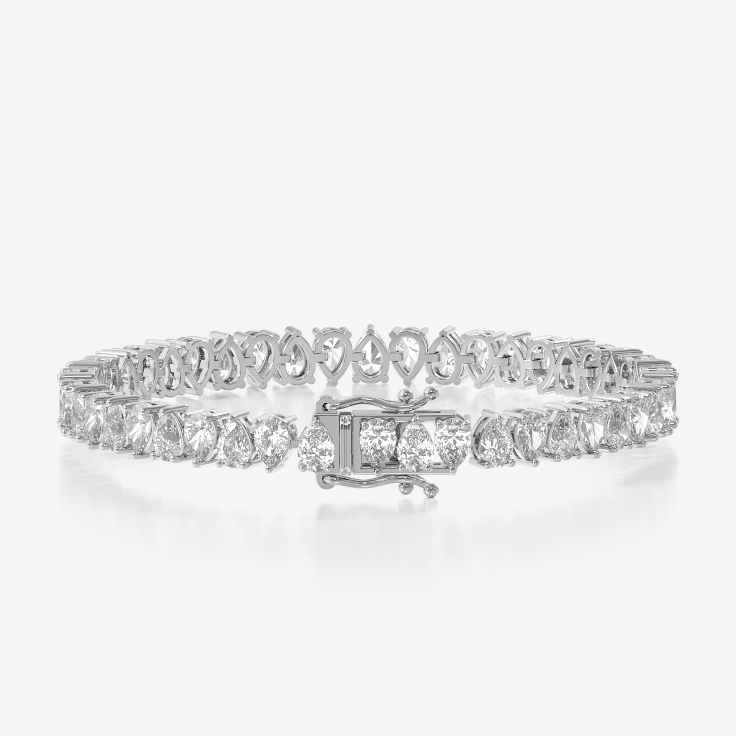 14K Alternating Pear Tennis Bracelet