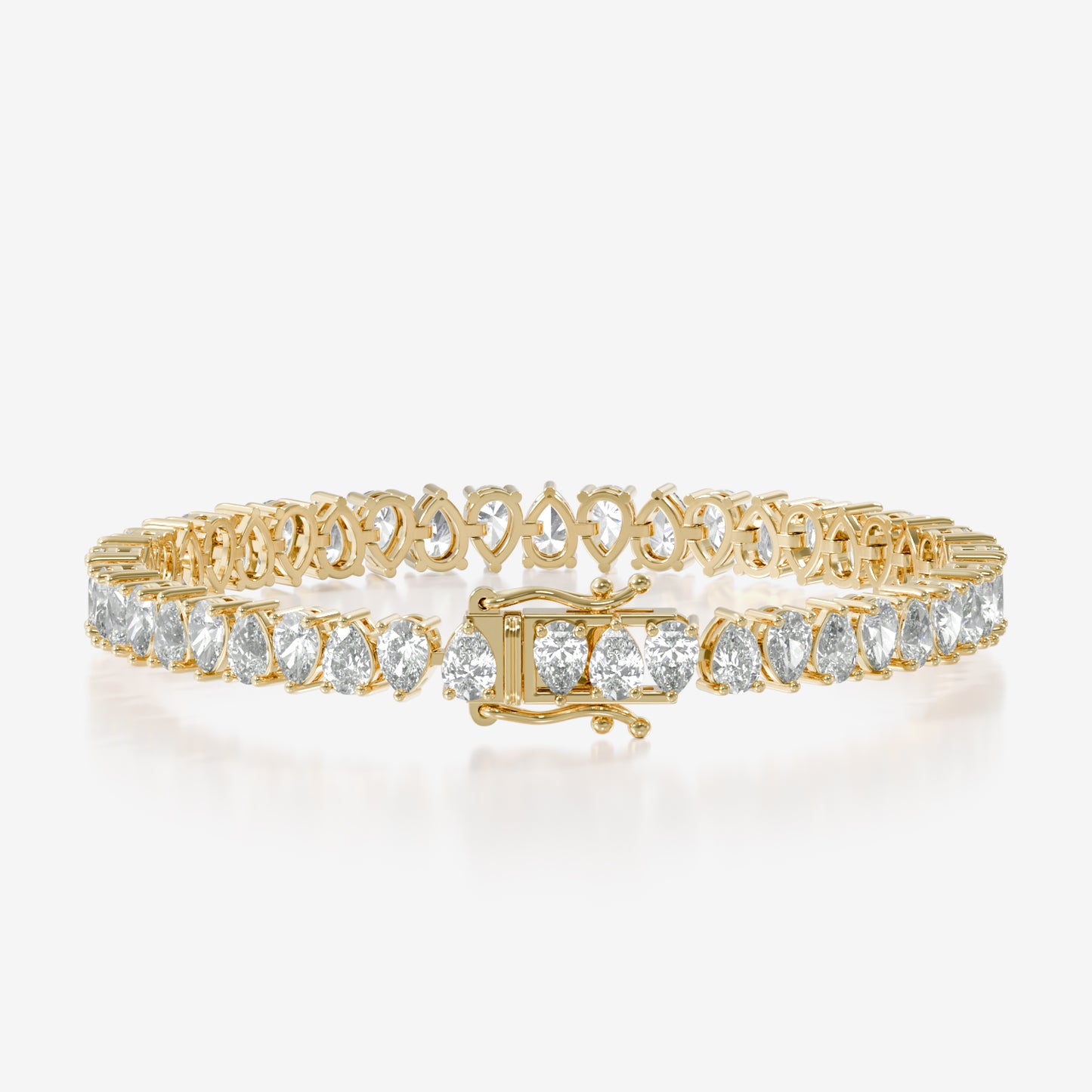 14K Alternating Pear Tennis Bracelet