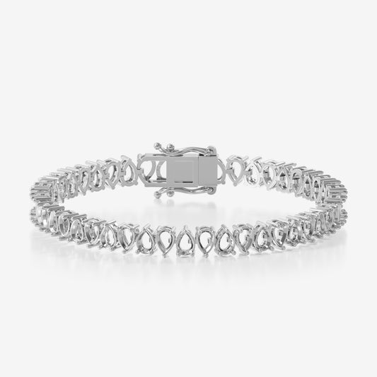 14K Alternating Pear Tennis Bracelet