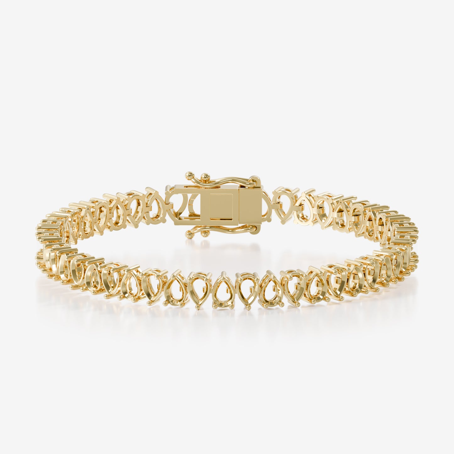 14K Alternating Pear Tennis Bracelet
