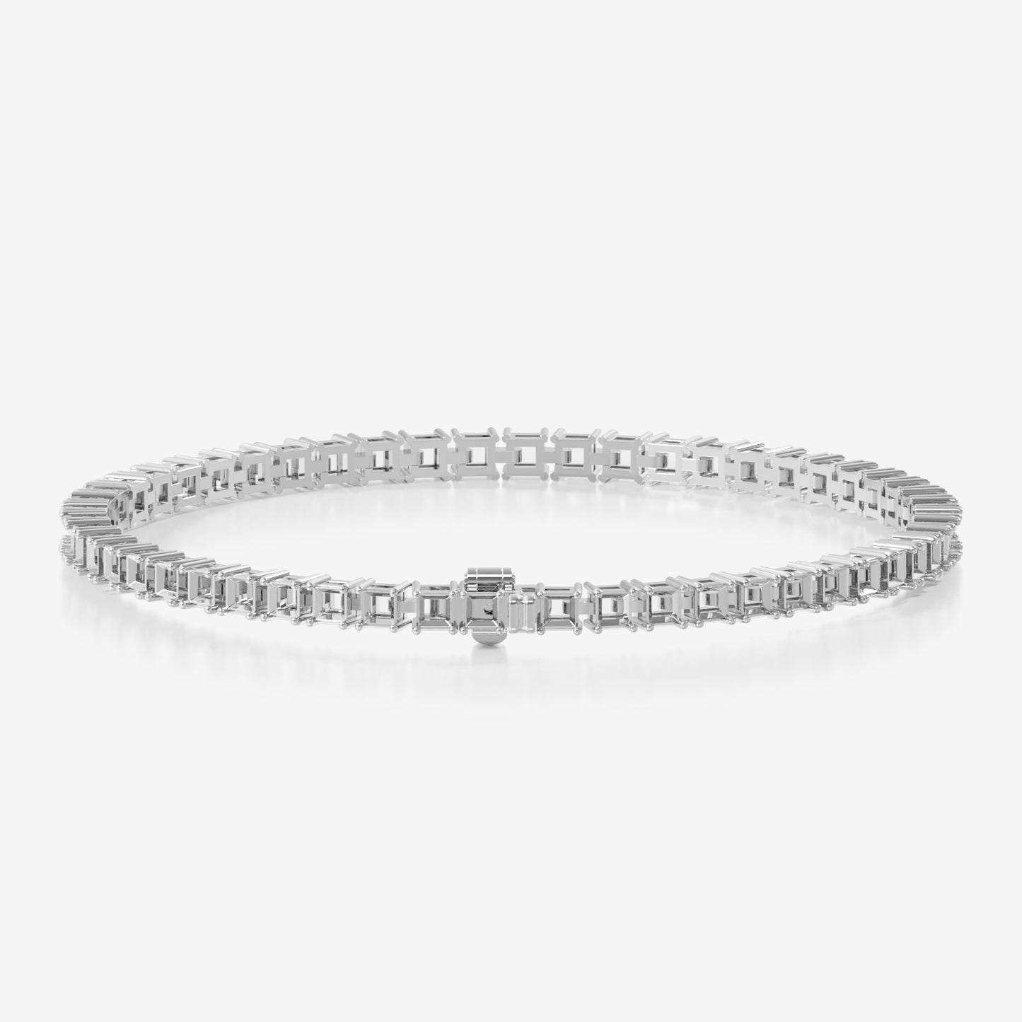 14K Princess Tennis Bracelet — 14K gold mounting