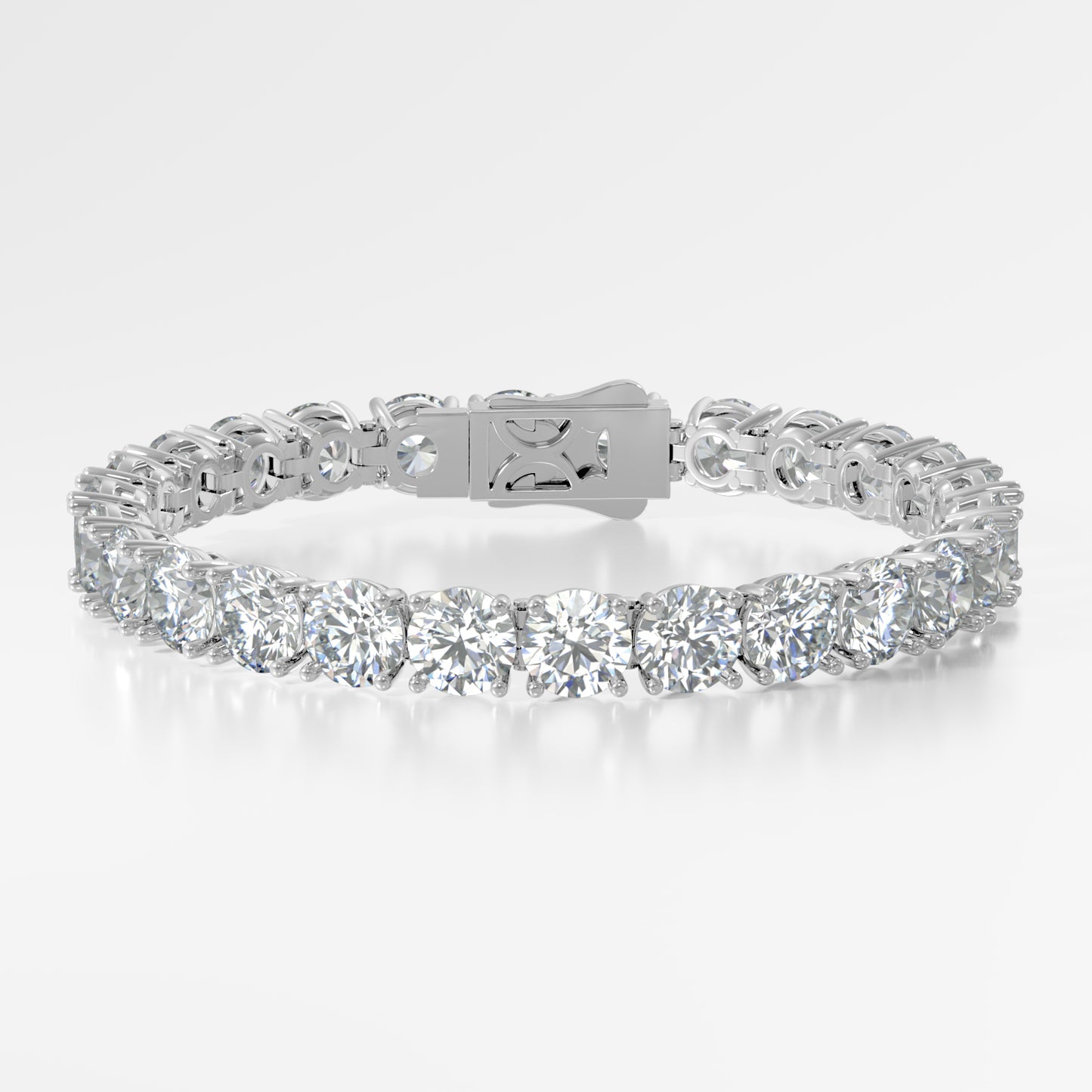 14K Elegant Lightweight 4 Prong Tennis Bracelet — 14K gold mounting