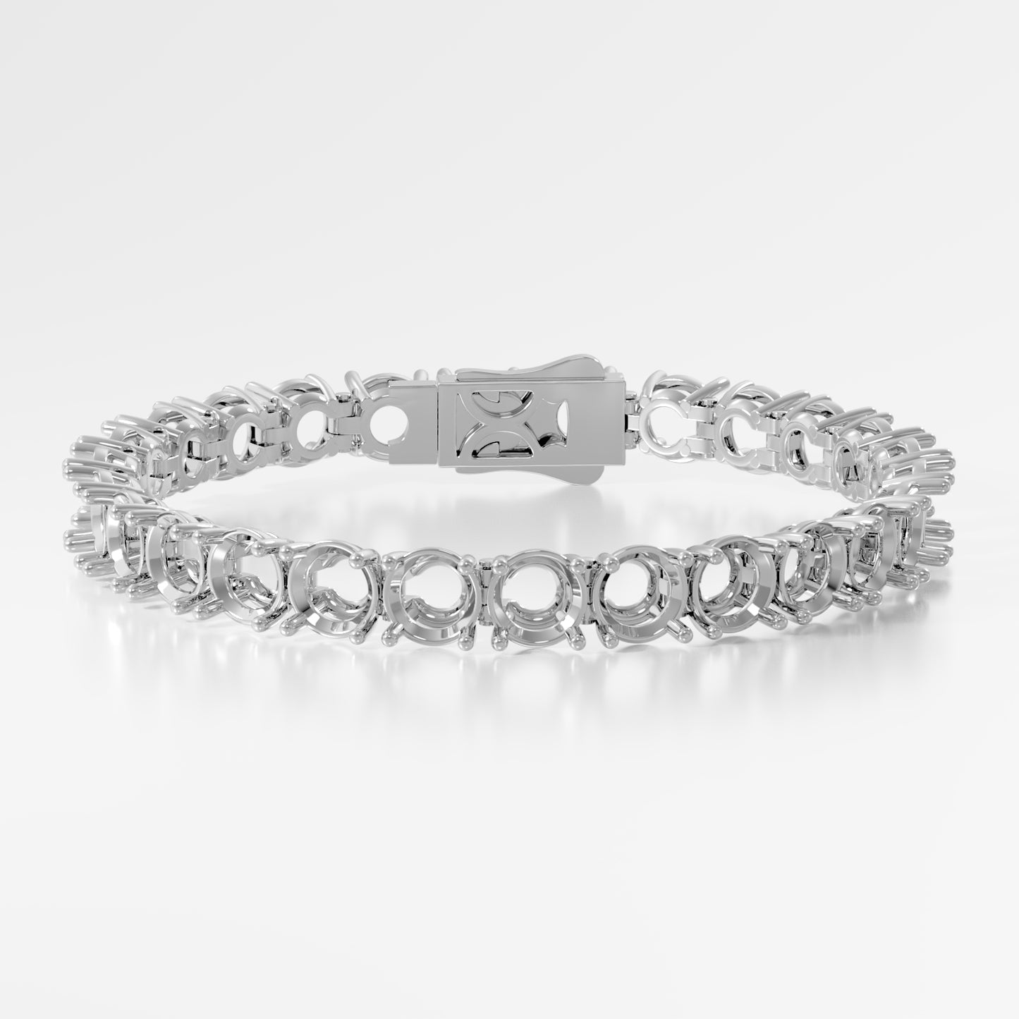 14K Elegant Lightweight 4 Prong Tennis Bracelet — alternate product view 2