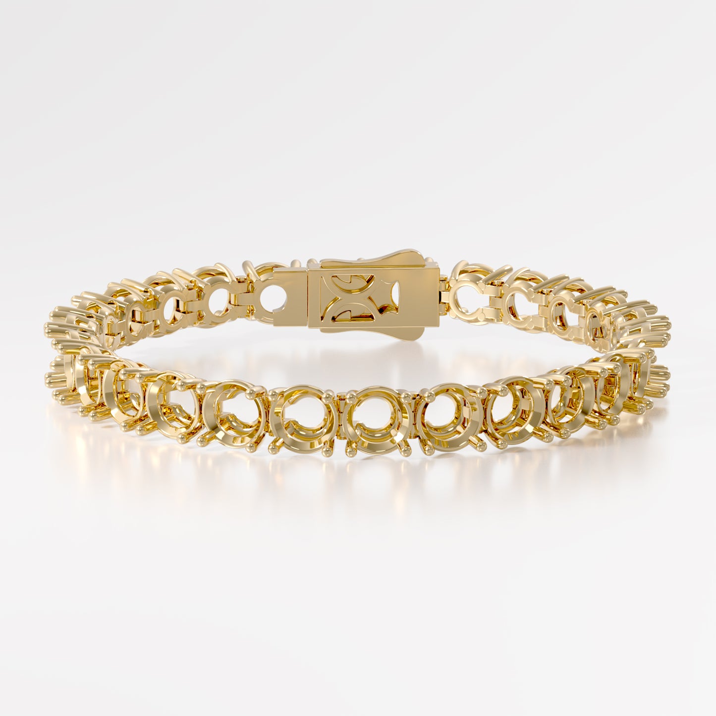 14K Elegant Lightweight 4 Prong Tennis Bracelet — alternate product view 6