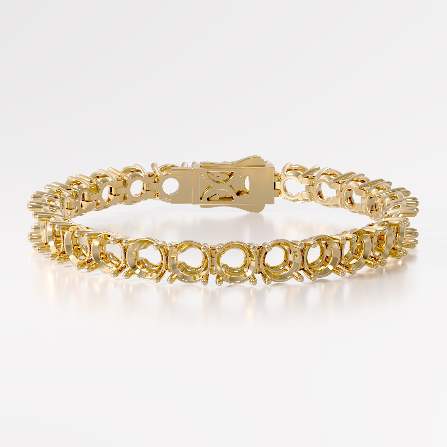 14K Elegant Lightweight 4 Prong Tennis Bracelet — alternate product view 6