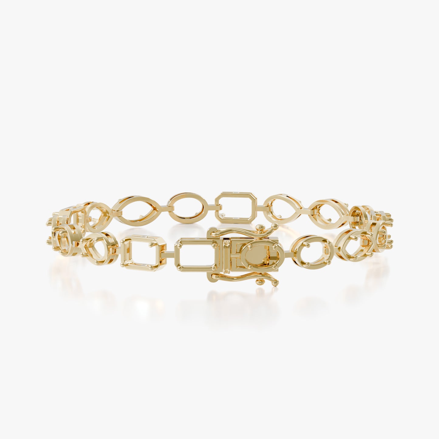 14K Mixed Shape Link Bracelet