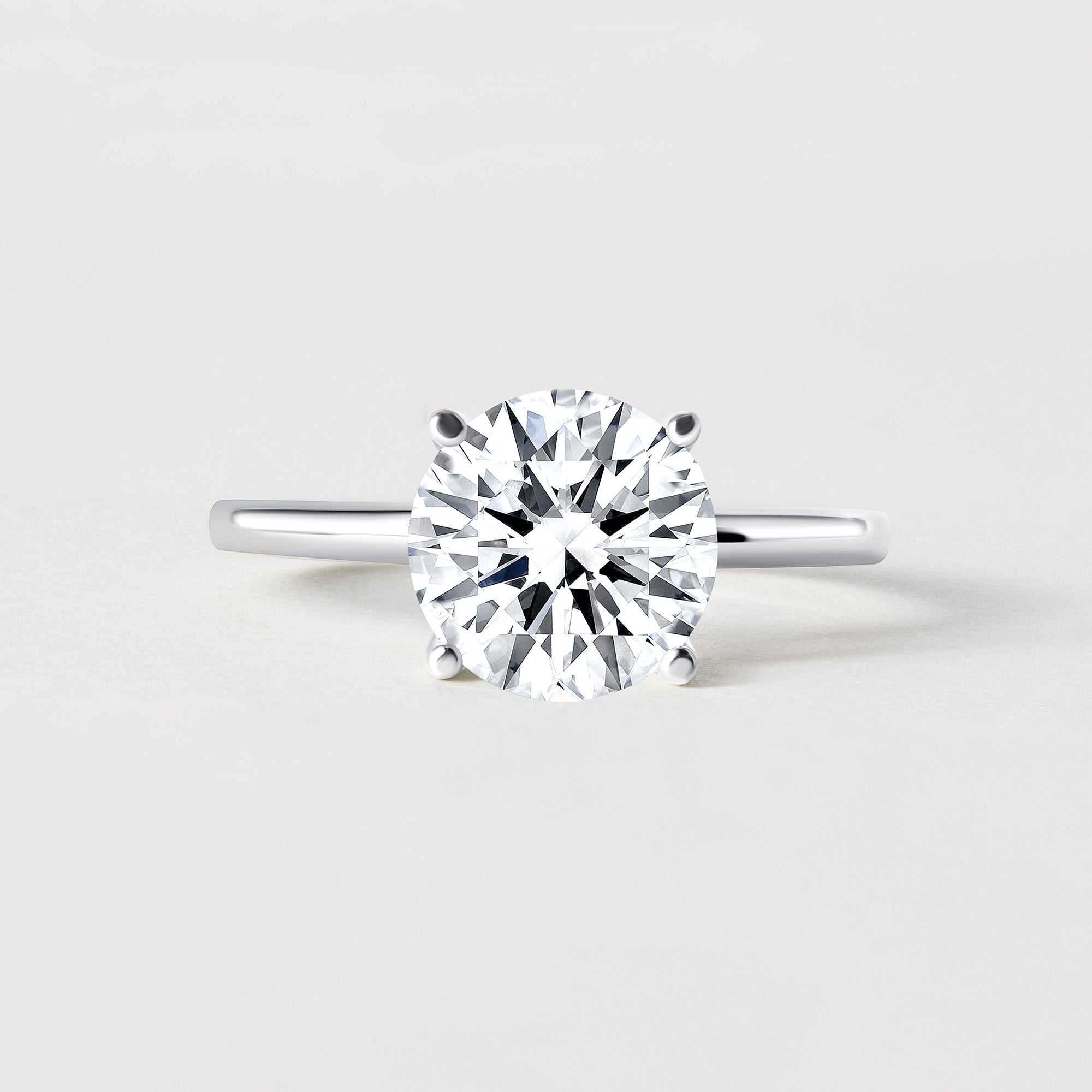 14K Round Solitaire Size — Low Base, Size 7 — 14K gold mounting
