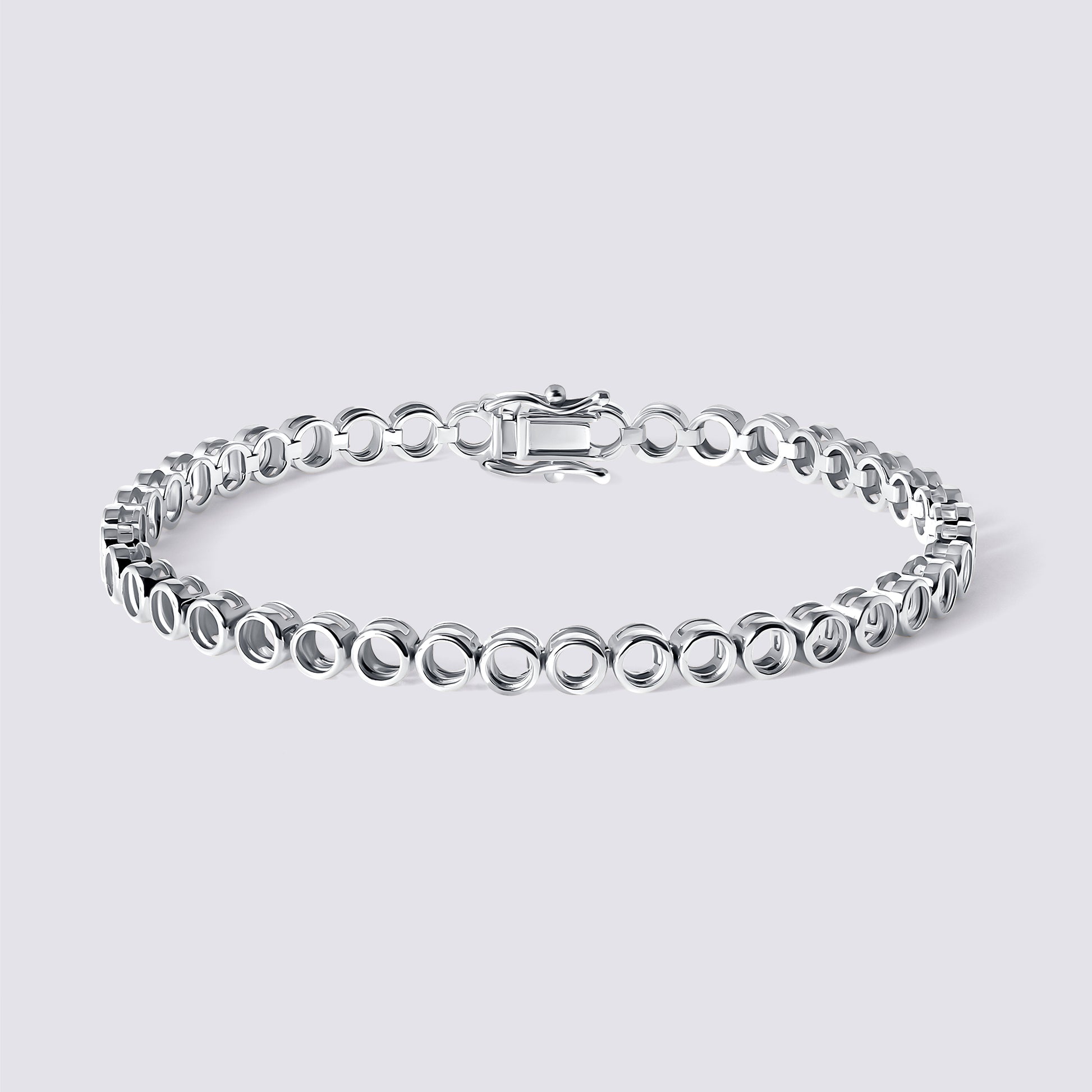 14K Bezel Tennis Bracelet — 14K gold mounting
