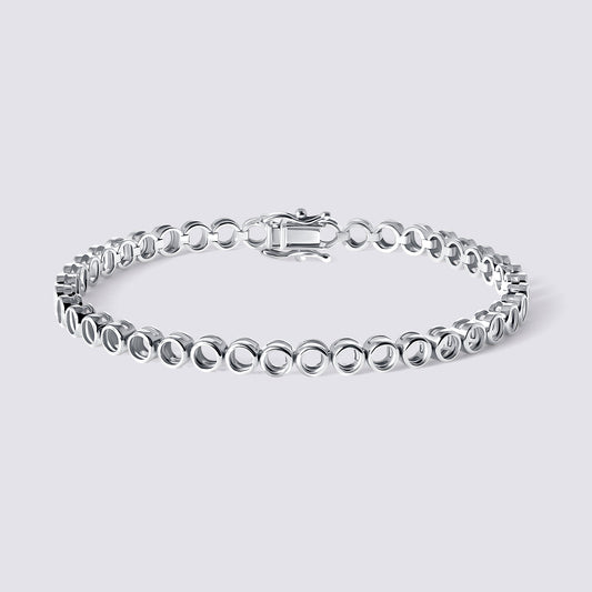 14K Bezel Tennis Bracelet — 14K gold mounting