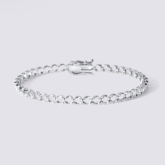 14K Ultra Light Illusion Tennis Bracelet — 14K gold mounting