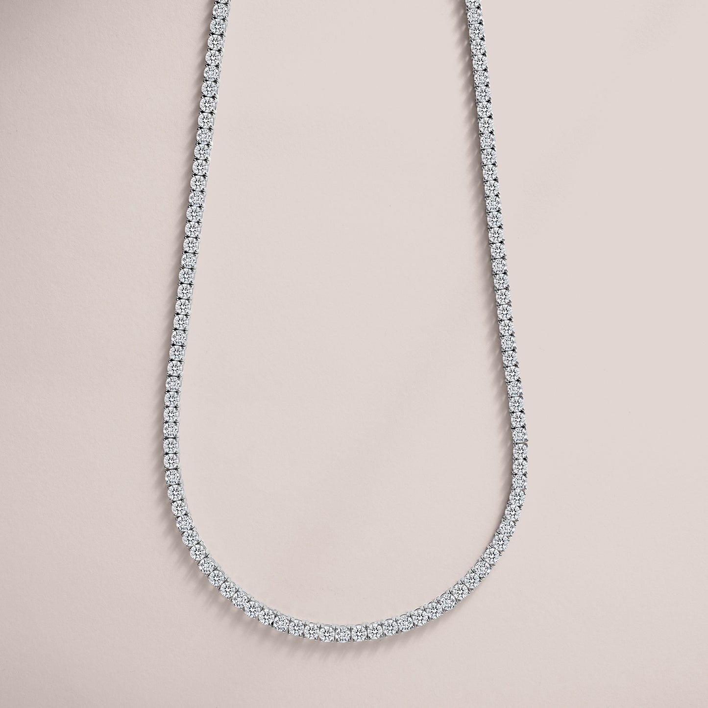 14K 4 Prong Lightweight Tennis Necklace