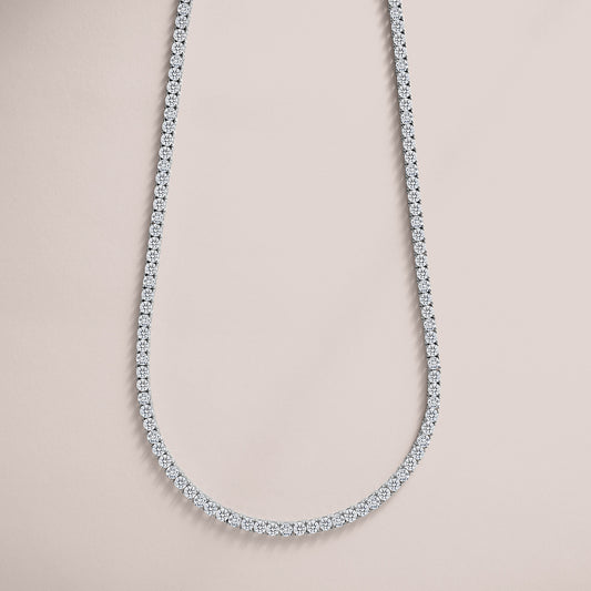 14K 4 Prong Lightweight Tennis Necklace