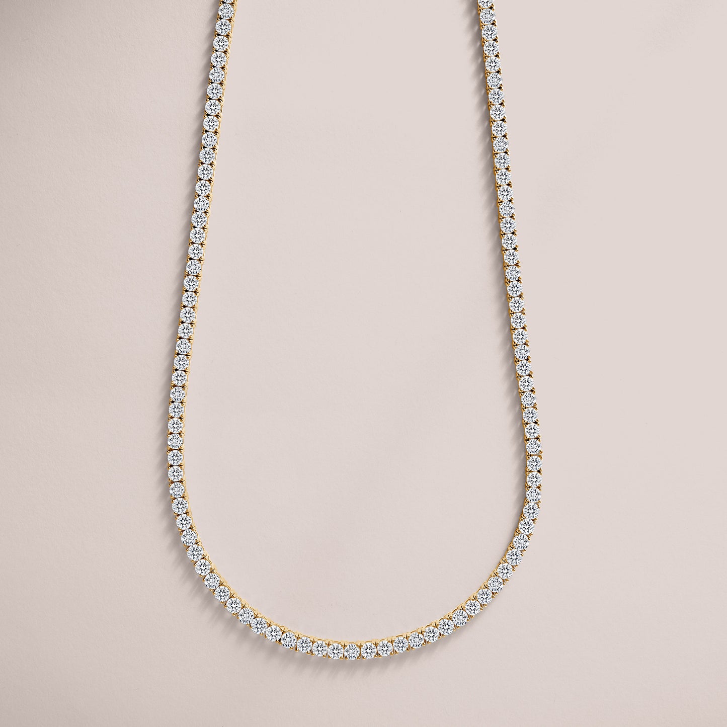 14K 4 Prong Lightweight Tennis Necklace