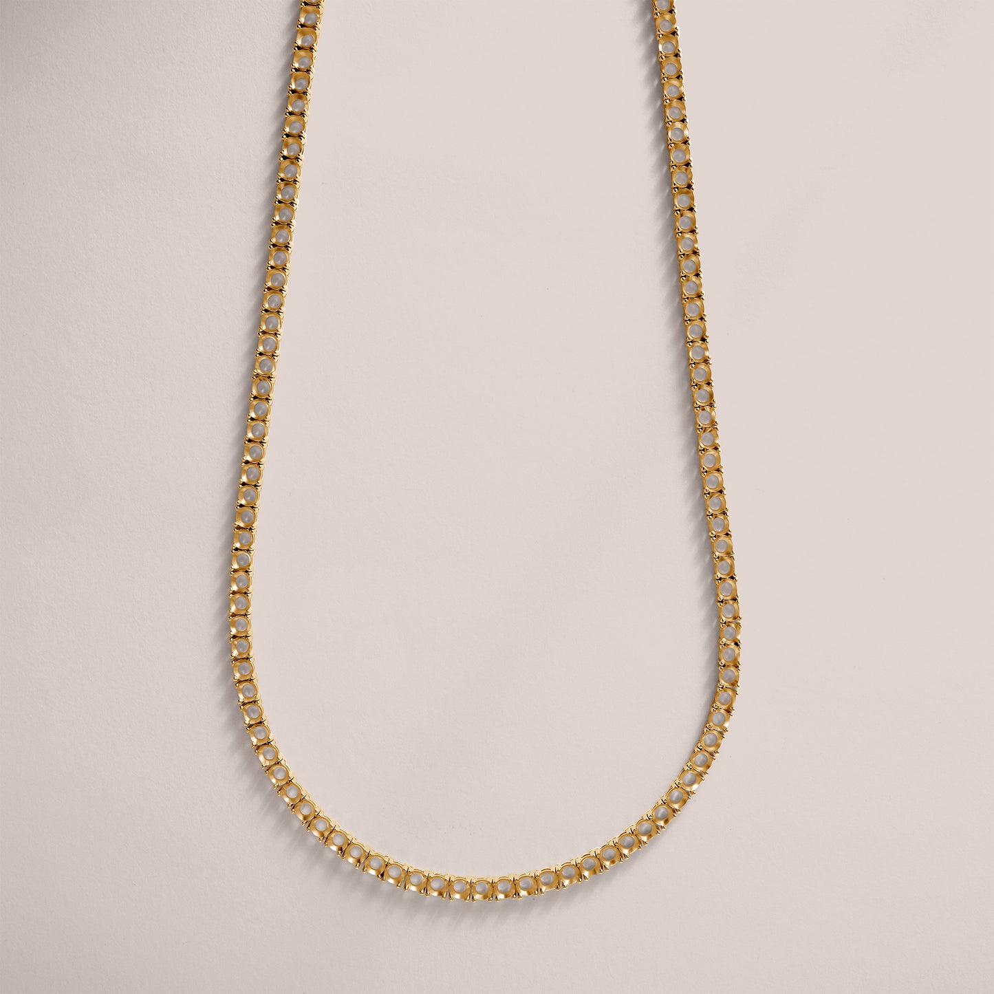 14K 4 Prong Lightweight Tennis Necklace