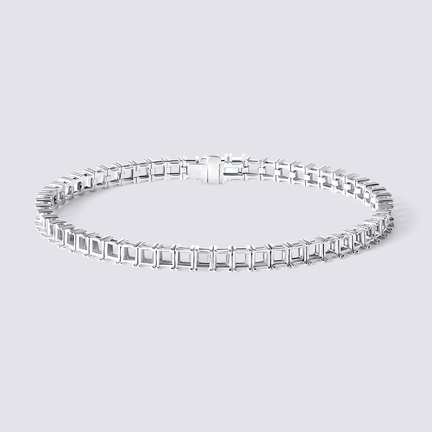 14K Emerald Tennis Bracelet — 14K gold mounting