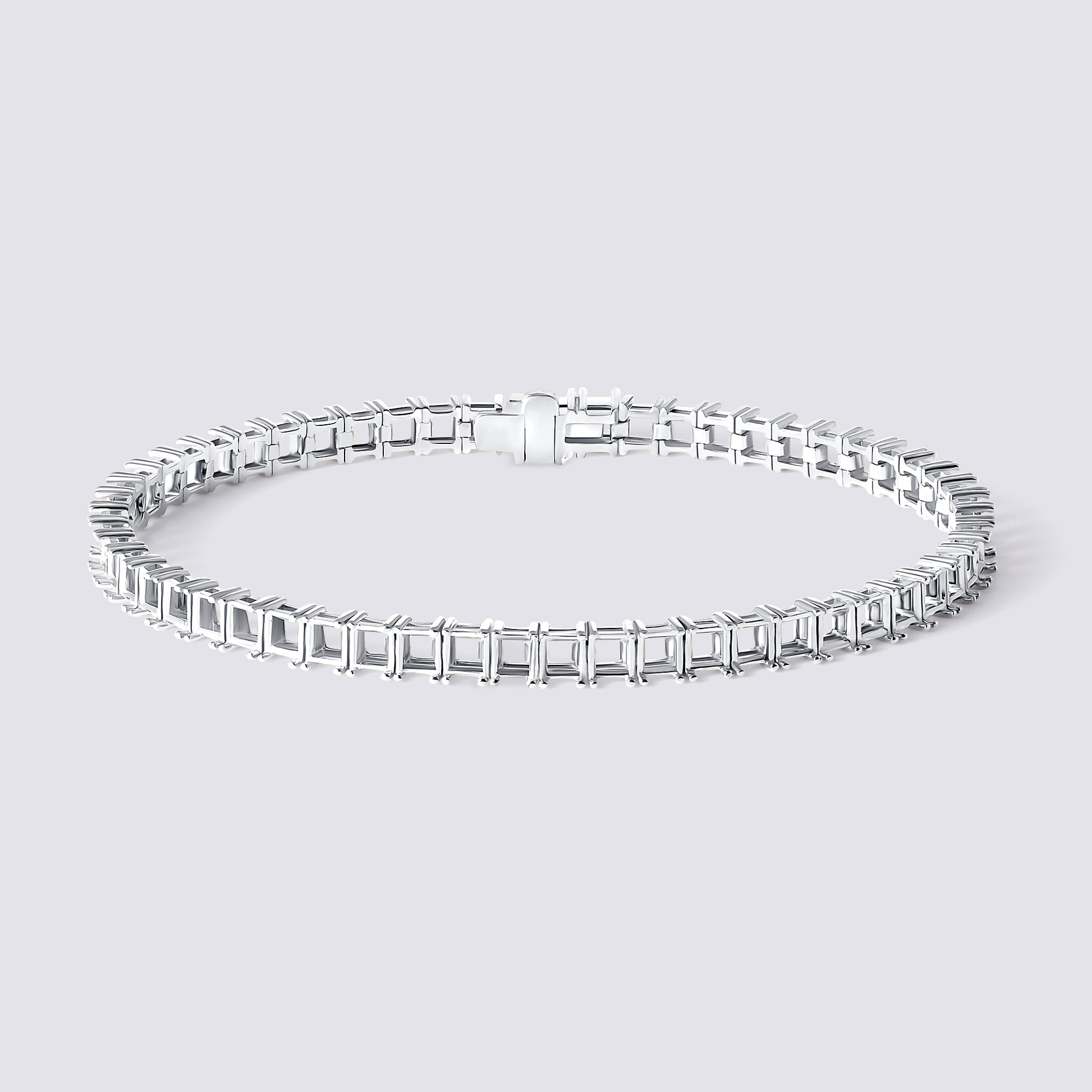 14K Emerald Tennis Bracelet — 14K gold mounting