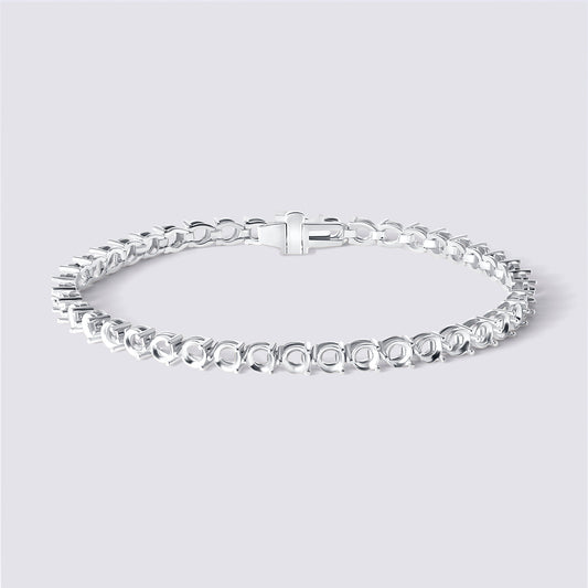 14K 3 Prong Tennis Bracelet — 14K gold mounting