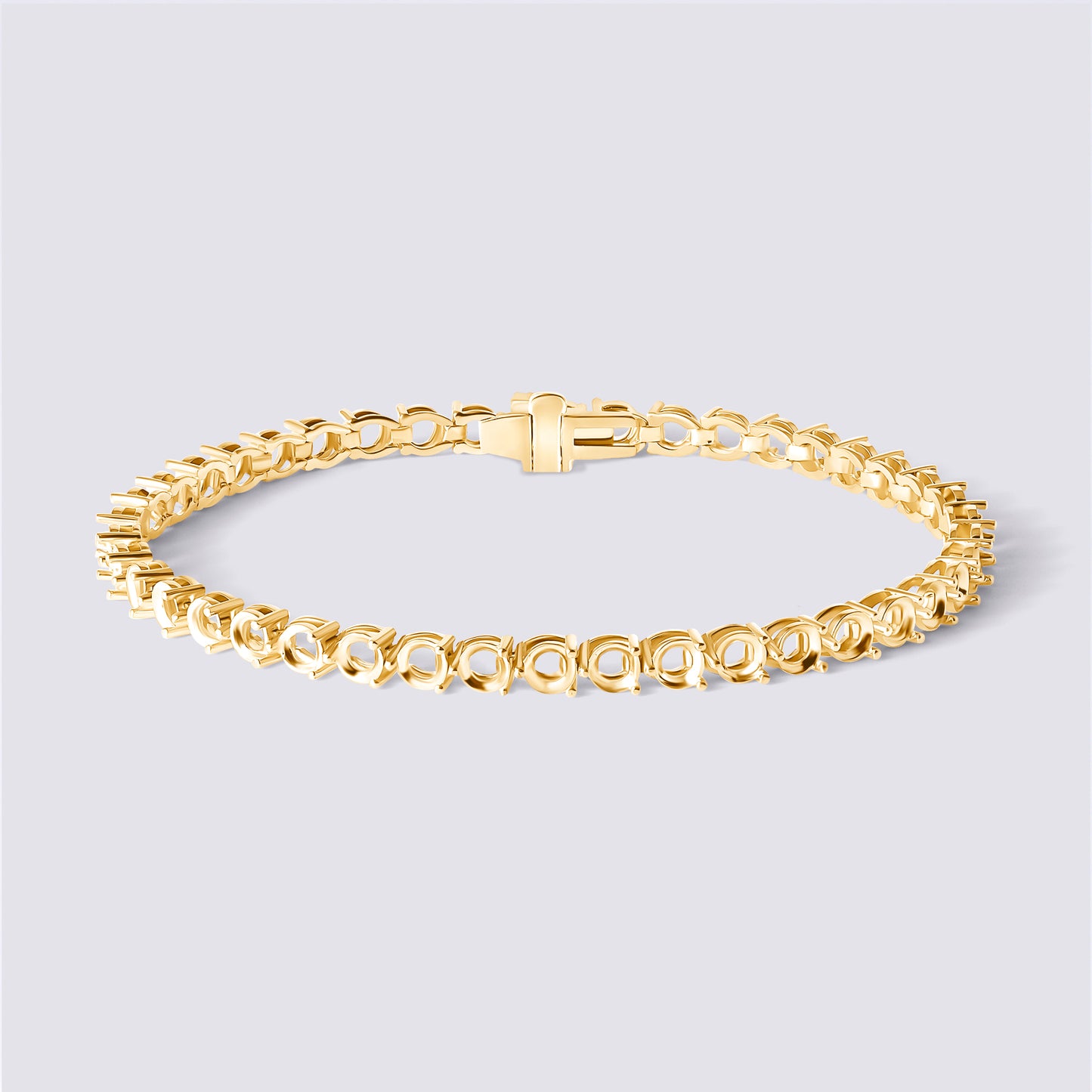 14K 3 Prong Tennis Bracelet — alternate product view 4