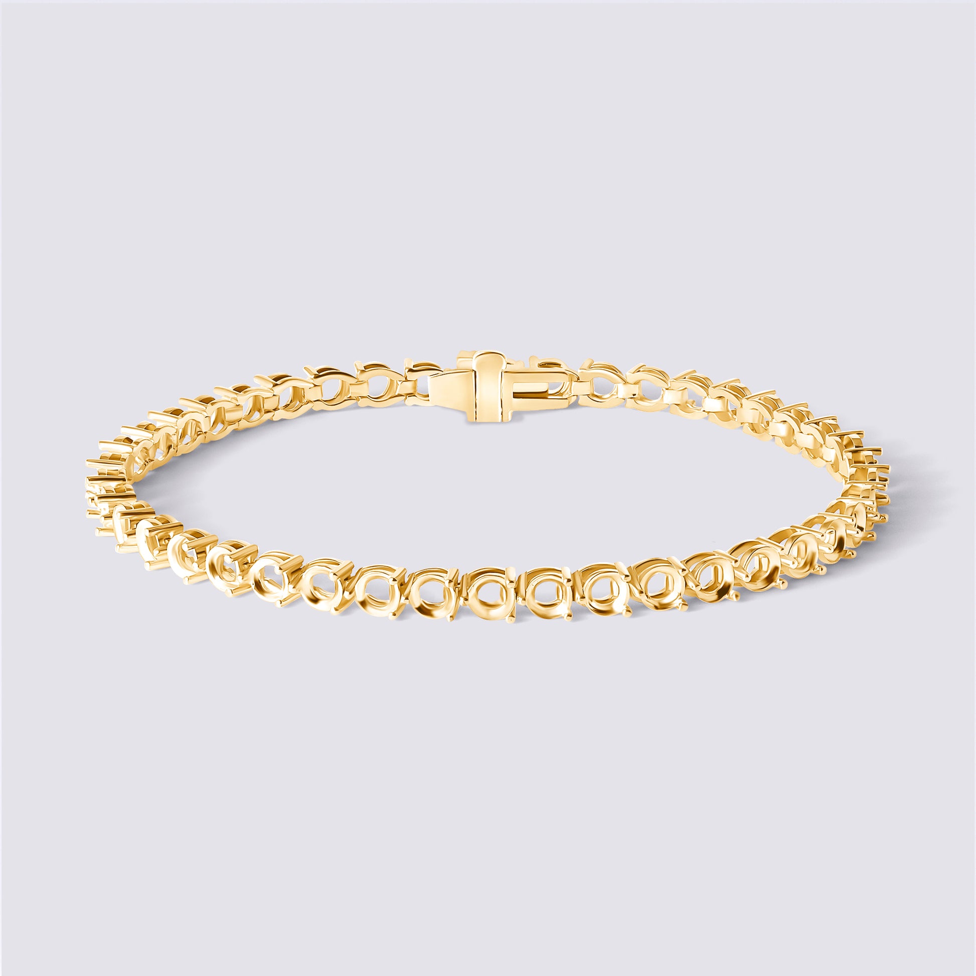 14K 3 Prong Tennis Bracelet — alternate product view 4