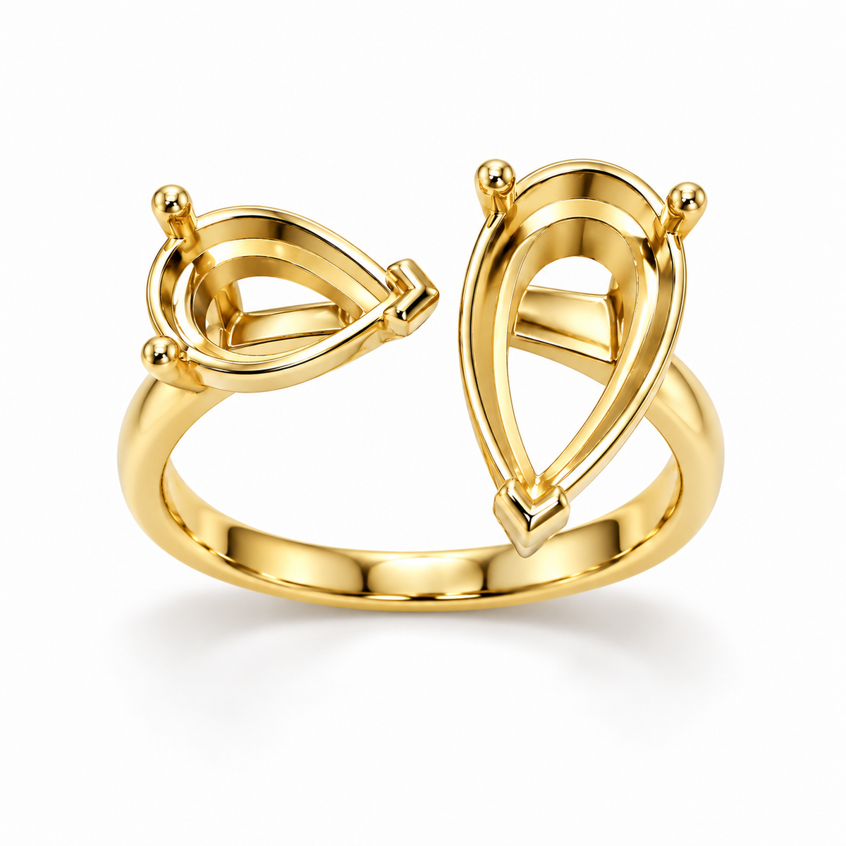 14K Fancy Small + Big Pear — Free Form (Size 6)