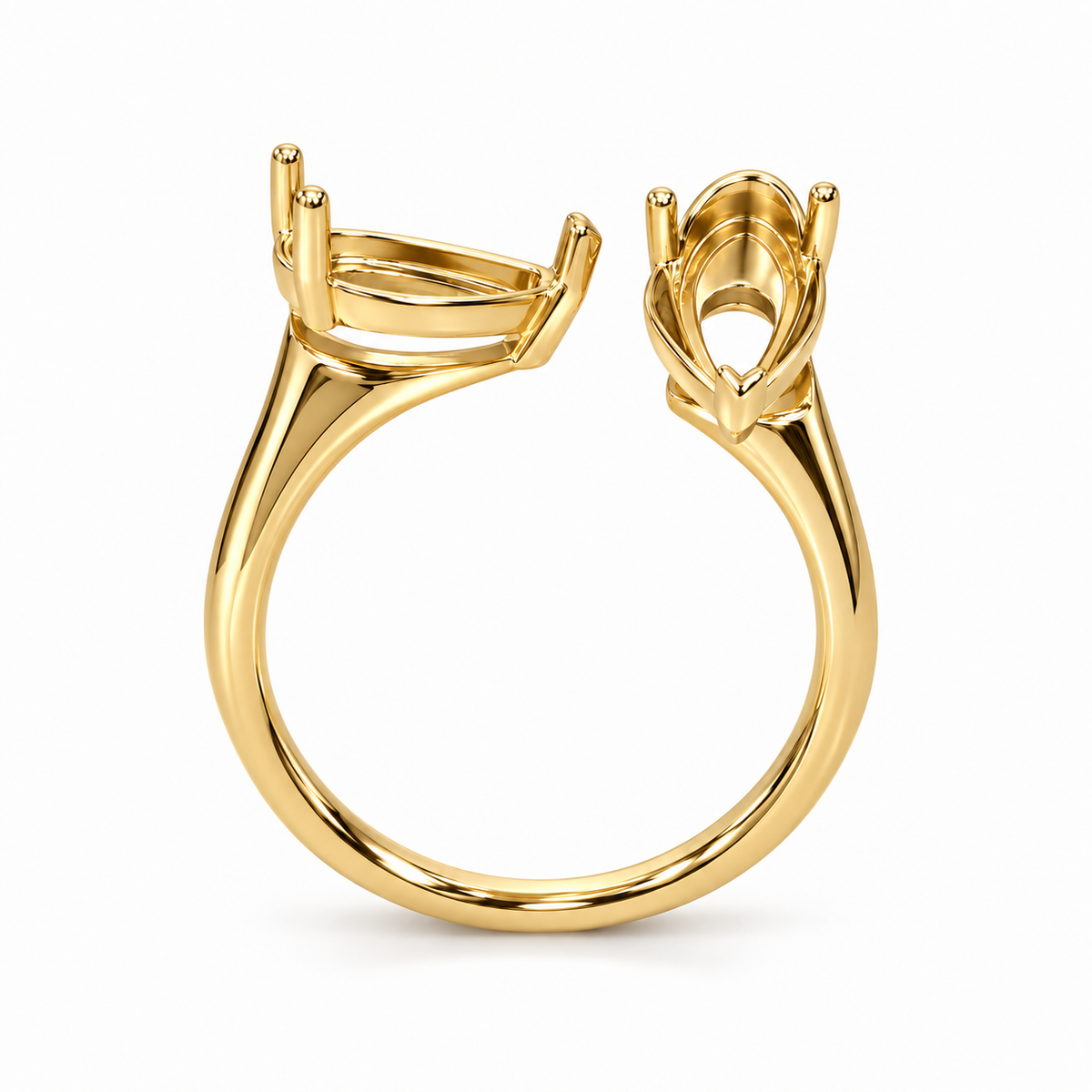 14K Fancy Small + Big Pear — Free Form (Size 6)