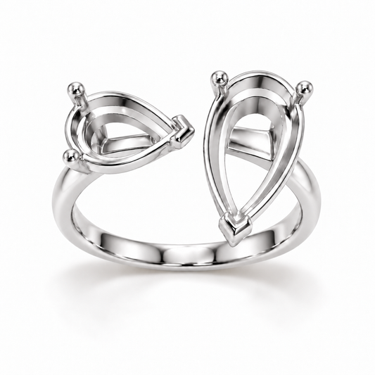 14K Fancy Small + Big Pear — Free Form (Size 6)