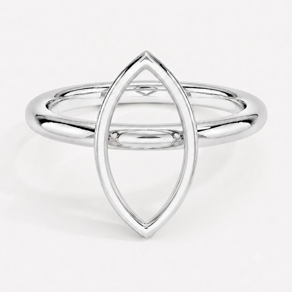 14K Marquise Solitaire — Bezel Set, Size 6.5 — alternate product view 3