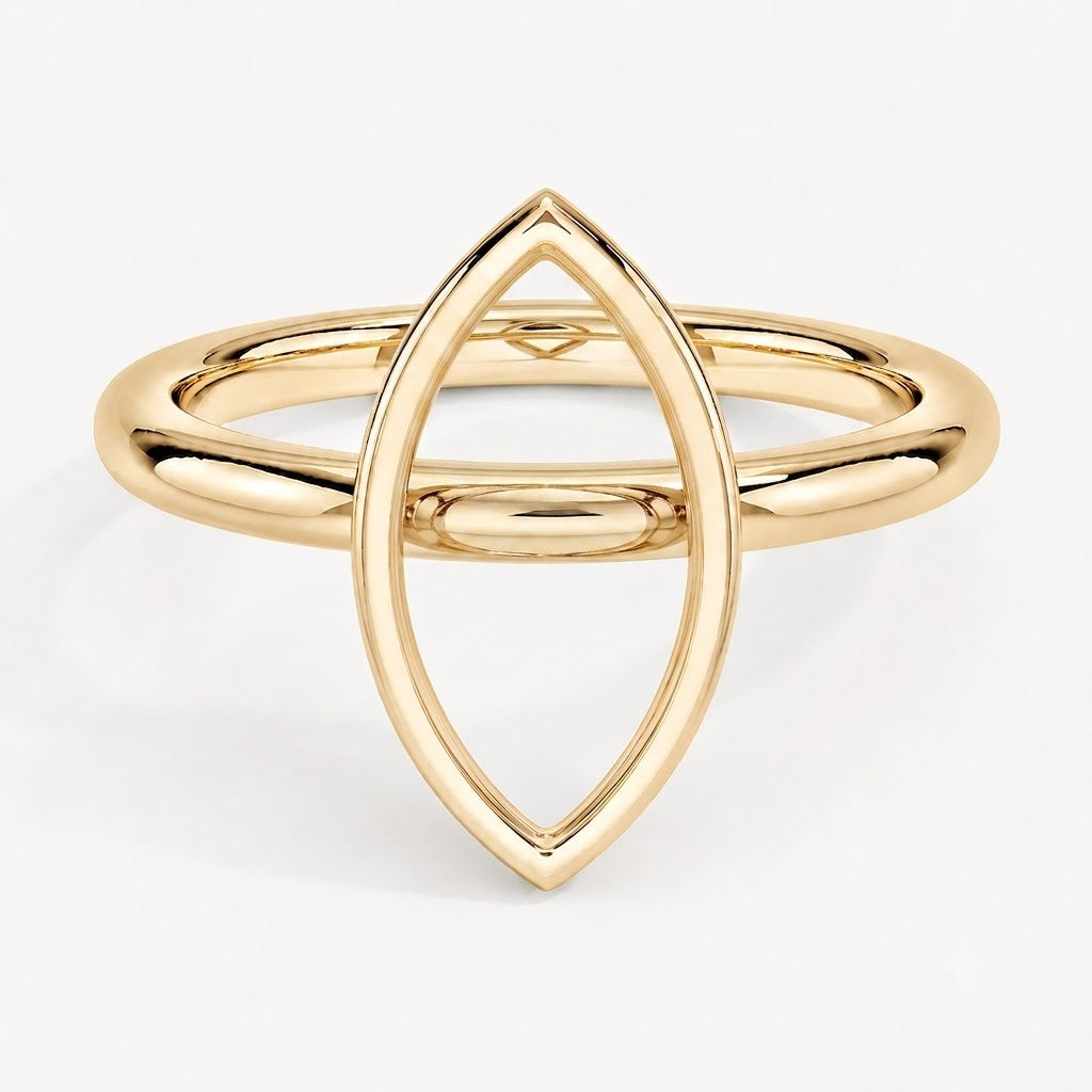 14K Marquise Solitaire — Bezel Set, Size 6.5 — alternate product view 6