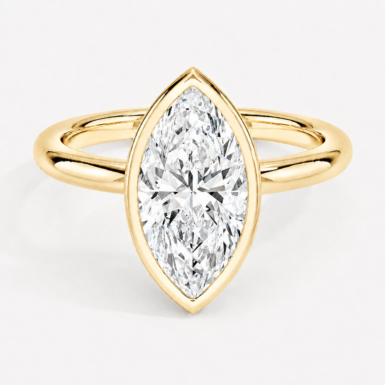 14K Marquise Solitaire — Bezel Set, Size 6.5 — alternate product view 4