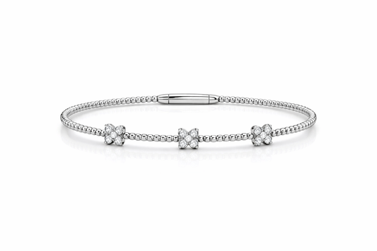 14K Triple Butterfly Illusion Flexible Bangle