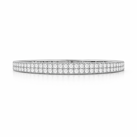 14K Double Row Illusion Flexible Bangle