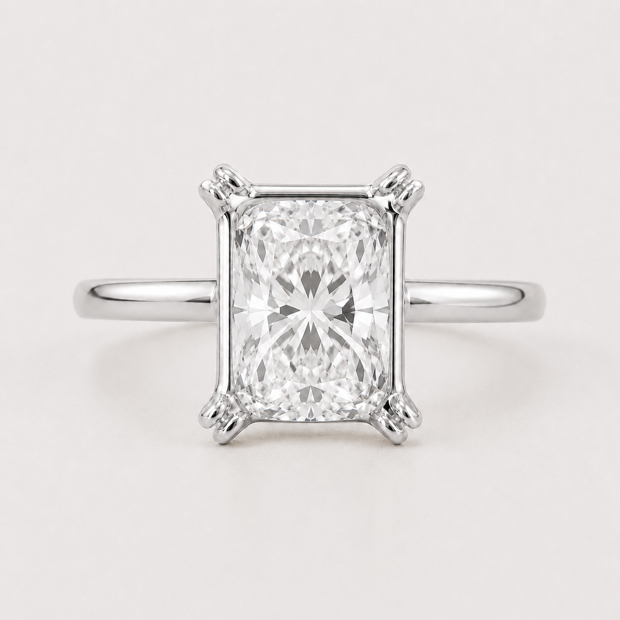 14K Elongated Cushion Solitaire — Double Prong, Size 6.5 — alternate product view 3