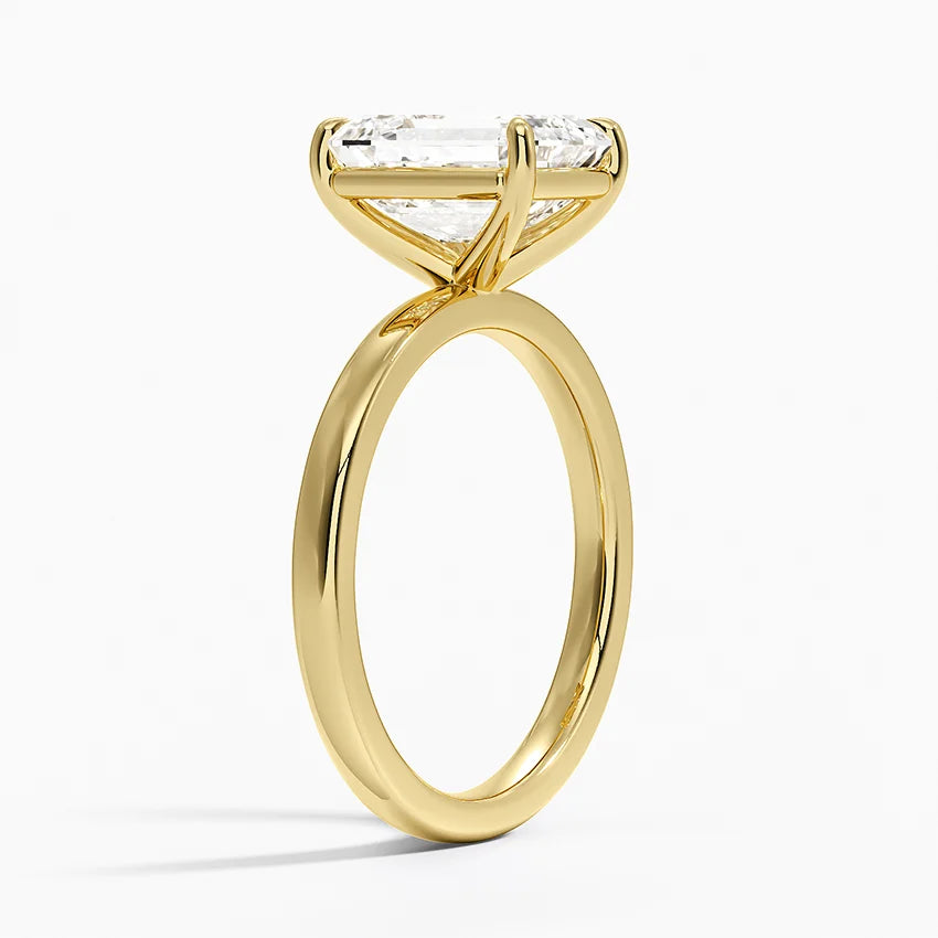 14K Emerald Solitaire — Flat Band, Size 6.5 — alternate product view 4