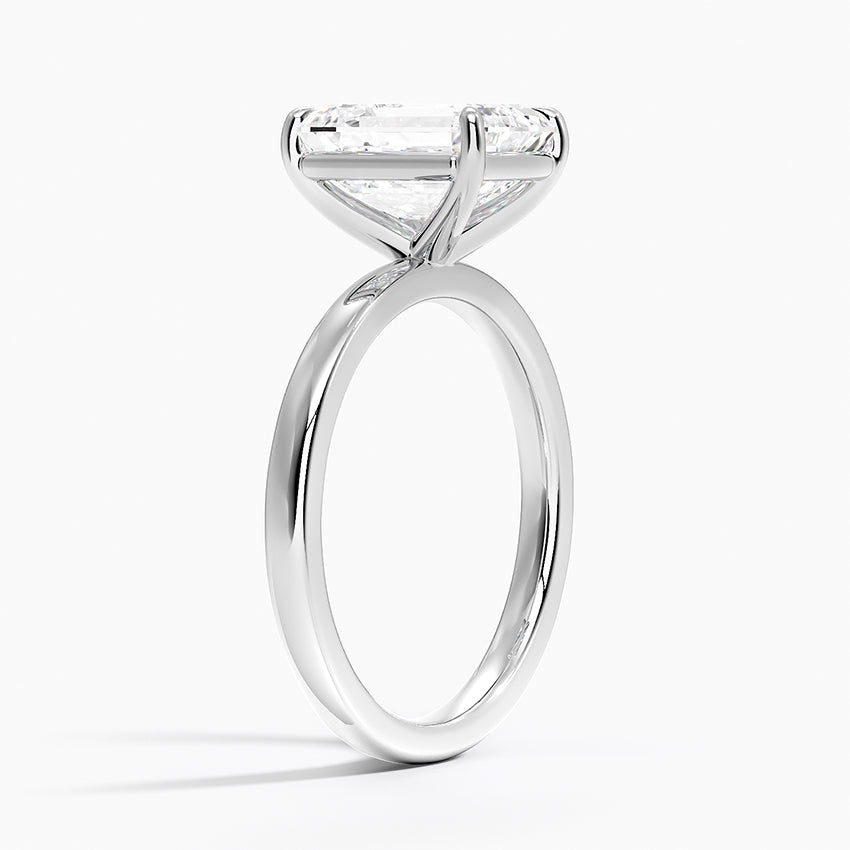 14K Emerald Solitaire — Flat Band, Size 6.5 — alternate product view 2