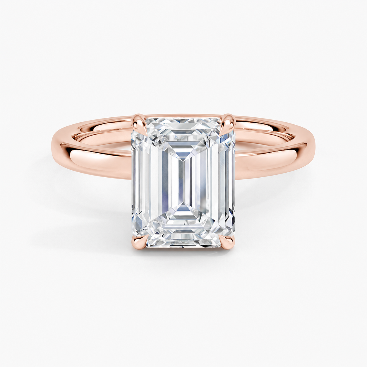 14K Emerald Solitaire — Flat Band, Size 6.5 — alternate product view 5