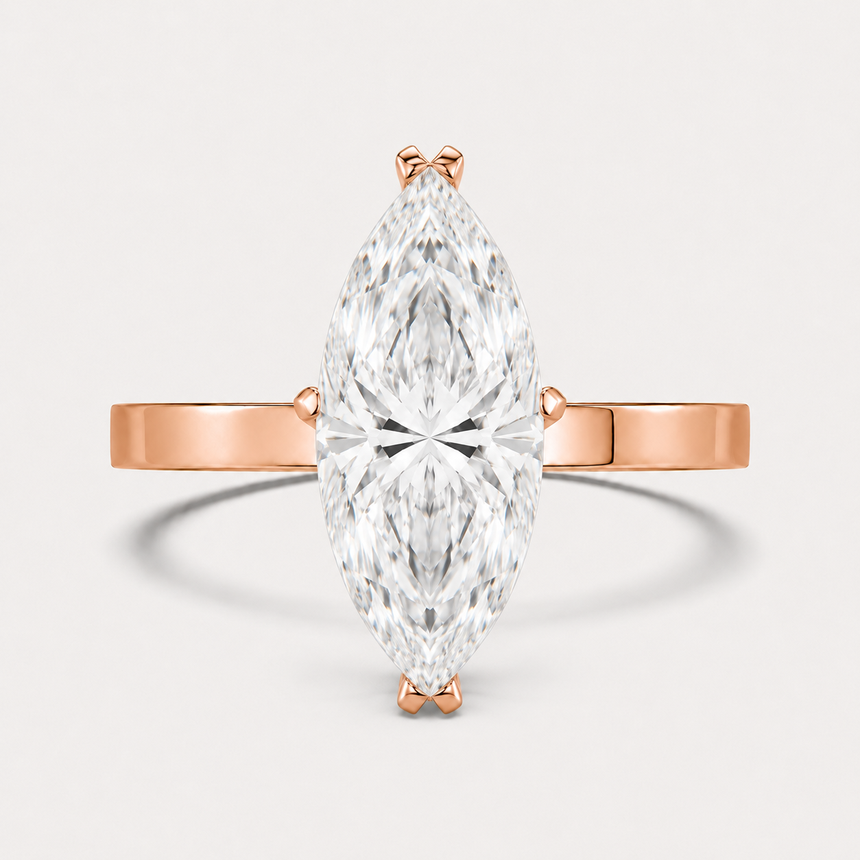 14K Marquise Solitaire Flat Edge Size — Flat Edge, Size 6.5 — alternate product view 9