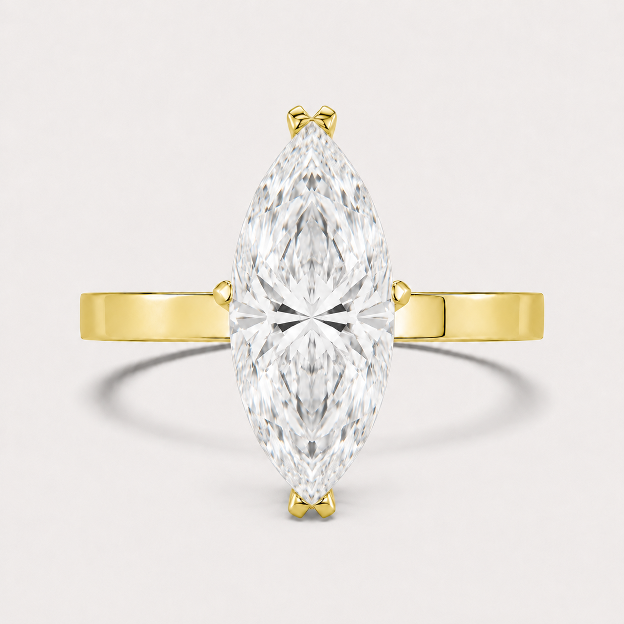 14K Marquise Solitaire Flat Edge Size — Flat Edge, Size 6.5 — alternate product view 6