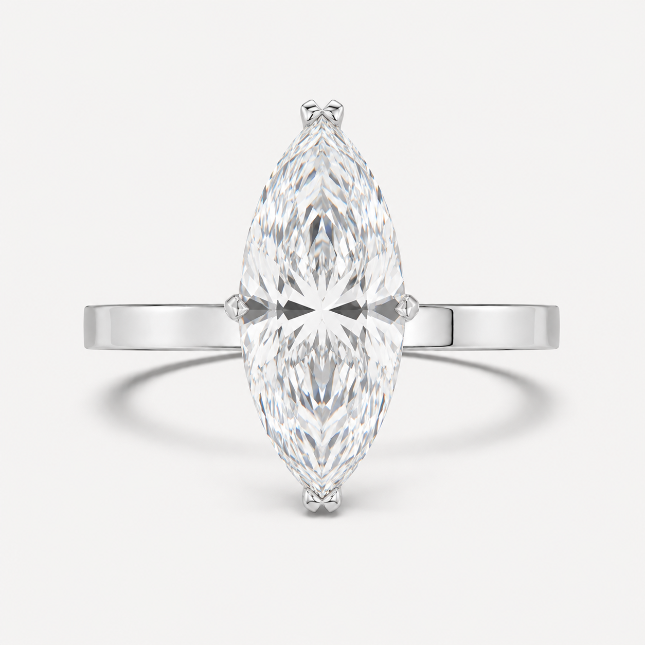 14K Marquise Solitaire Flat Edge Size — Flat Edge, Size 6.5 — alternate product view 3