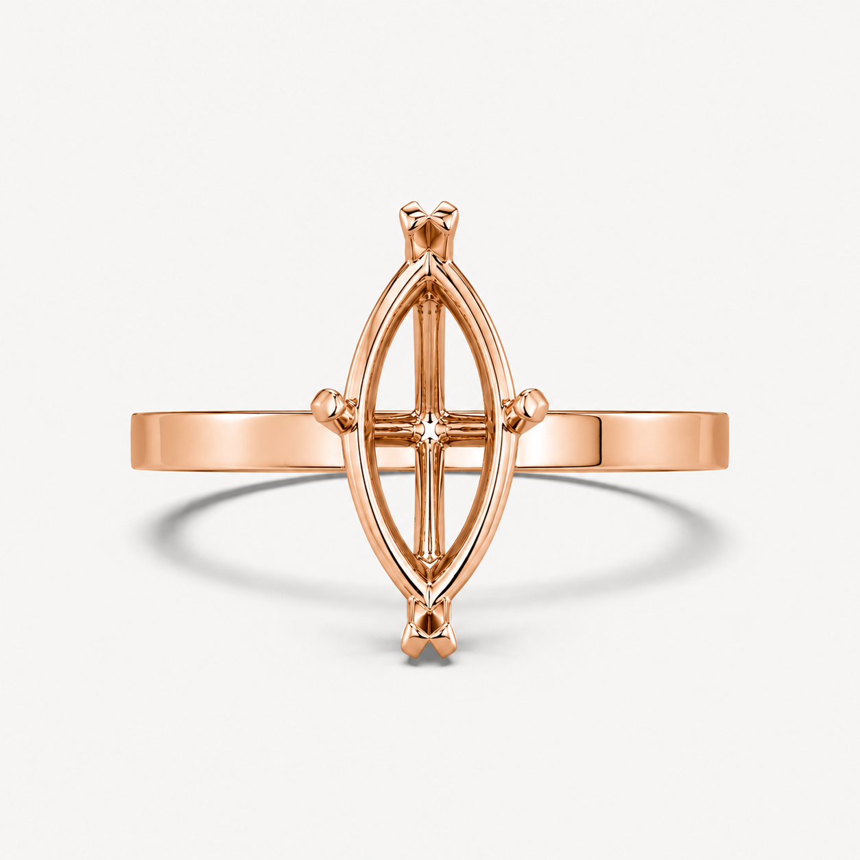 14K Marquise Solitaire Flat Edge Size — Flat Edge, Size 6.5 — alternate product view 7