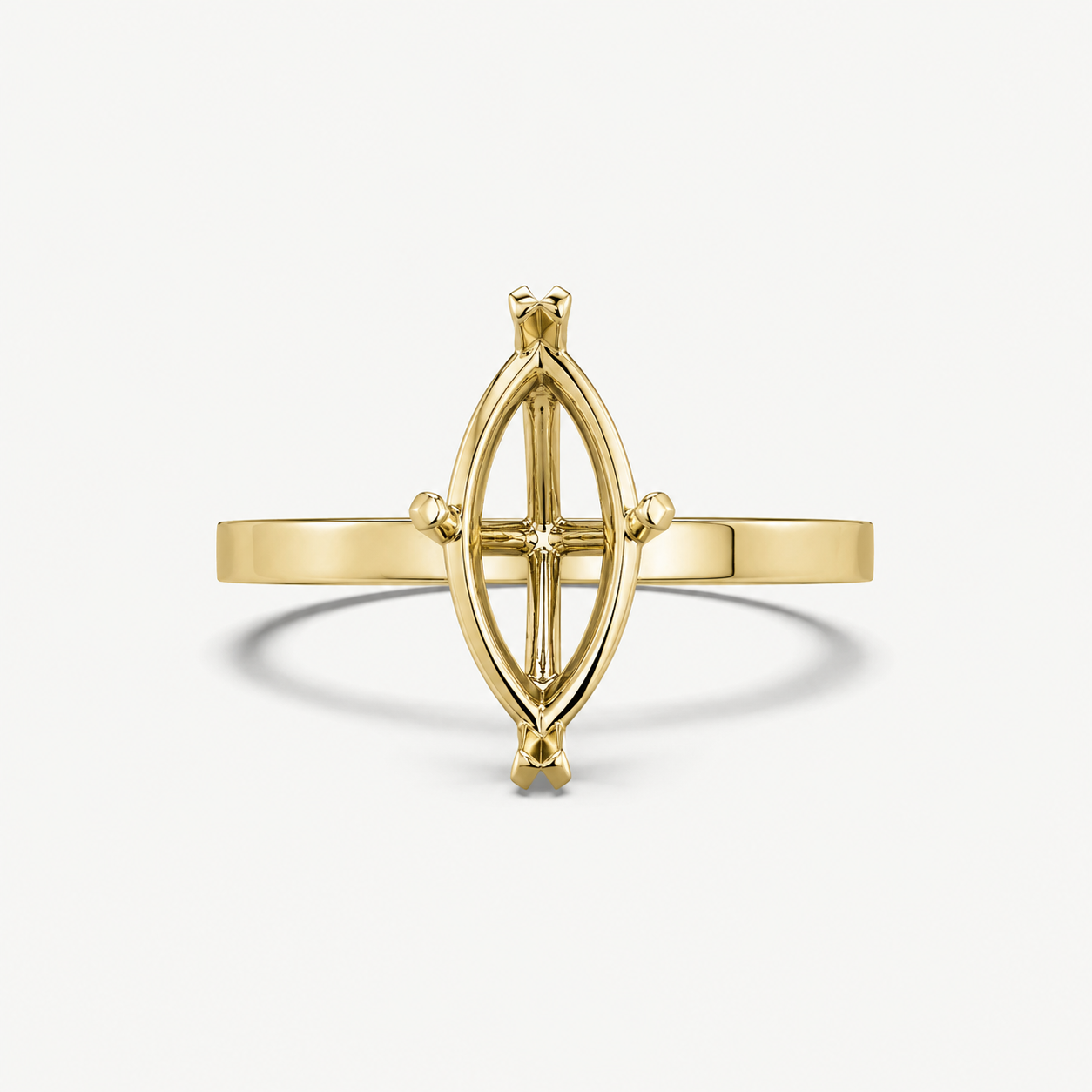14K Marquise Solitaire Flat Edge Size — Flat Edge, Size 6.5 — alternate product view 4