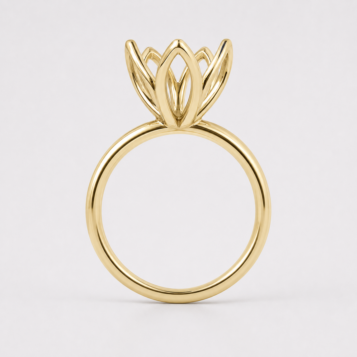 14K Oval Solitaire — 6 Prong Tulip (Made to Order), Size 6.5 — alternate product view 5